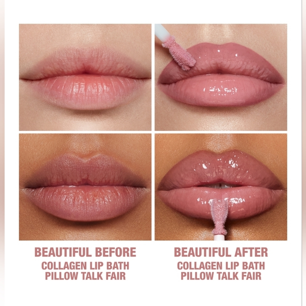 Pillowtalk Fair Pink Collagen Lip Bath Gloss Charlotte Tilbury Brand New in Box - Picture 3 of 10